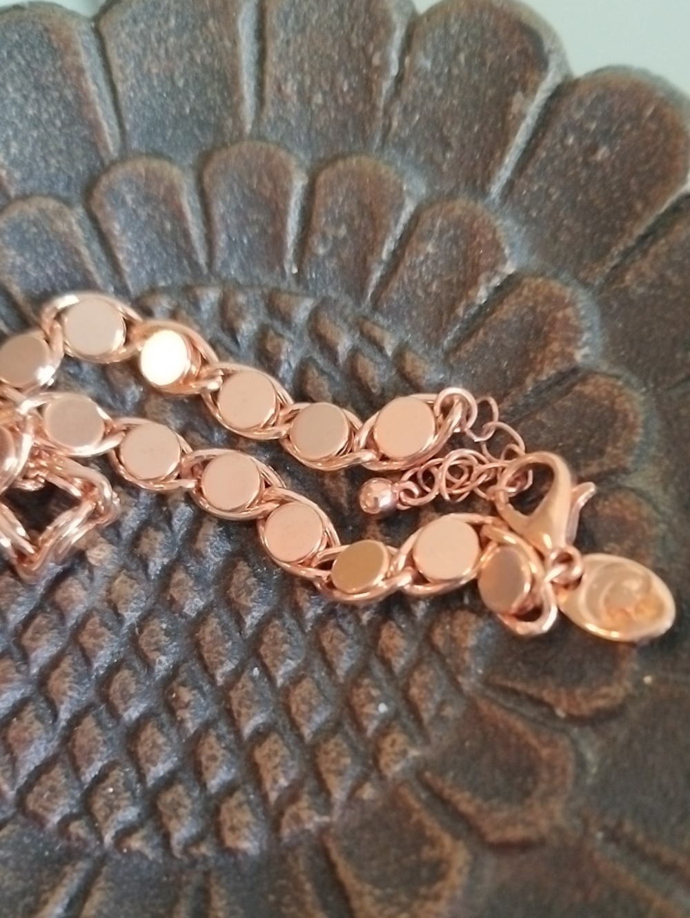 Rose Gold Disc Link Bracelet - Women